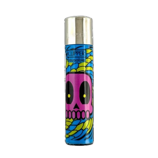 Clipper Classic Large Lighter, Refillable and Windproof Lighter Skull Life 1