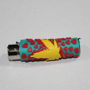 lighter with yellow marijuana leaf