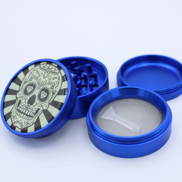 cool weed grinder in blue color
