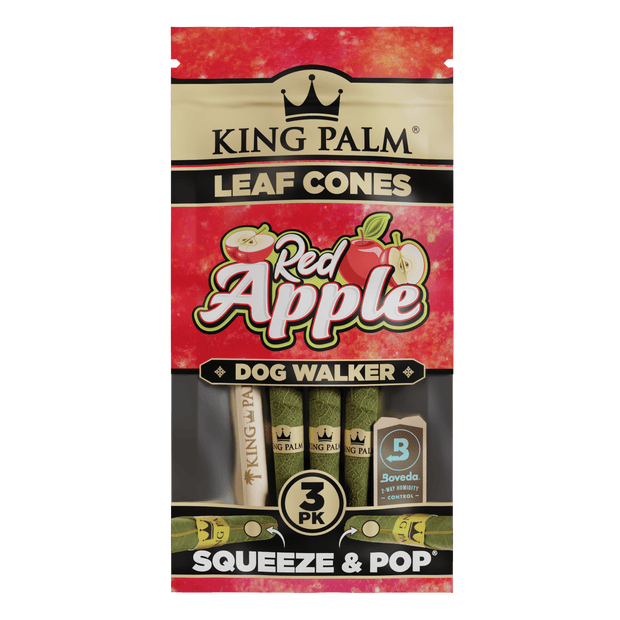 king palm leaf cone red apple