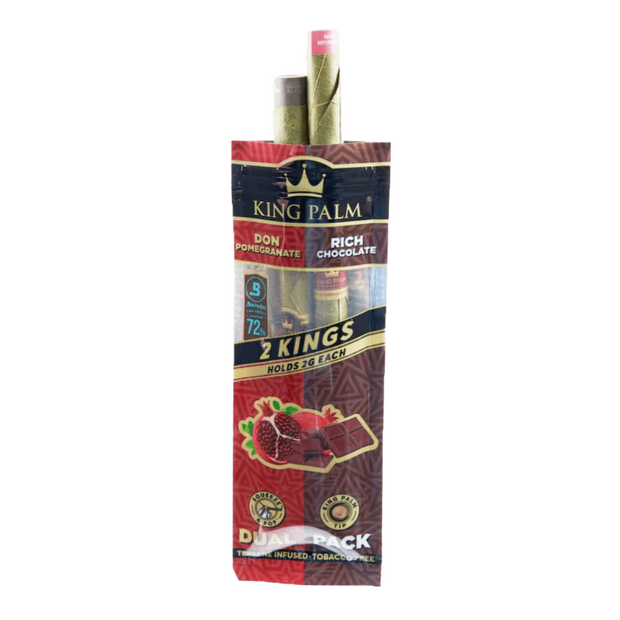 King Palm REAL LEAF King Size Rolls (2 Gram) - Dual Pack W/Packing Stick