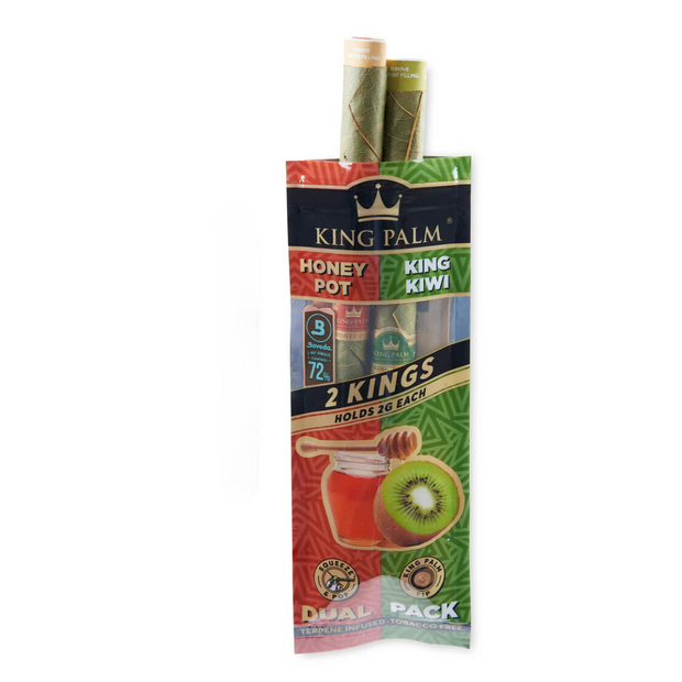 King Palm REAL LEAF King Size Rolls (2 Gram) - Dual Pack W/Packing Stick