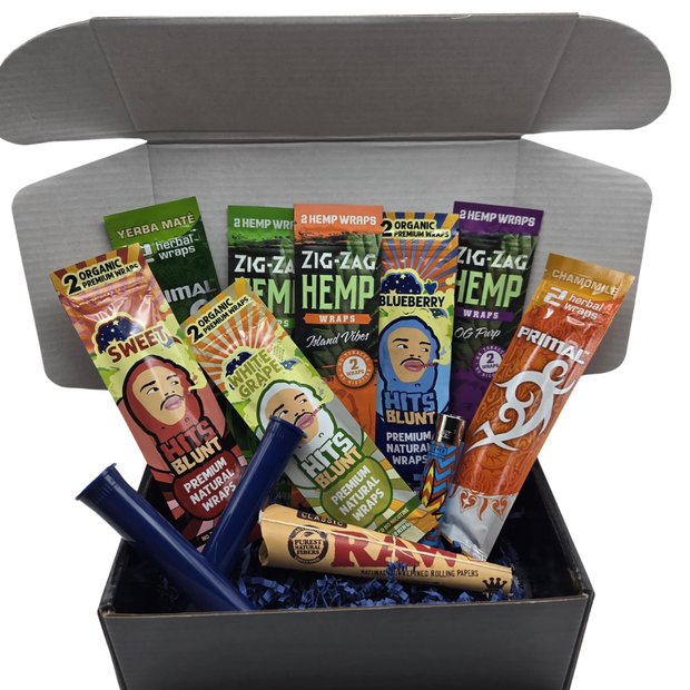 Zig Zag x Hits Blunt x Primal Hemp Wrap Sampler Box/Gift Box