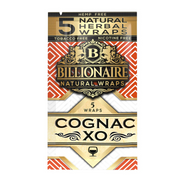 Billionaire Tea Leaf Natural Herbal Wraps - Cognac XO - 5 Wraps Per Pack