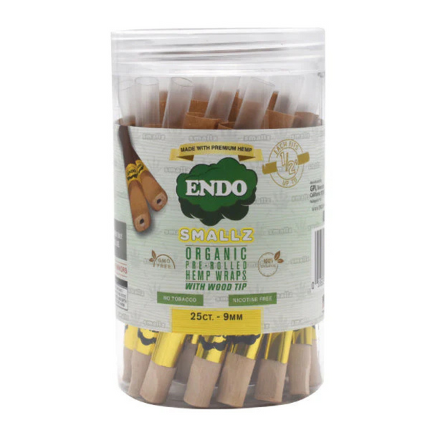 Endo Smallz Pre Rolled Hemp Wraps With Wooden Tips - 1 Single Roll