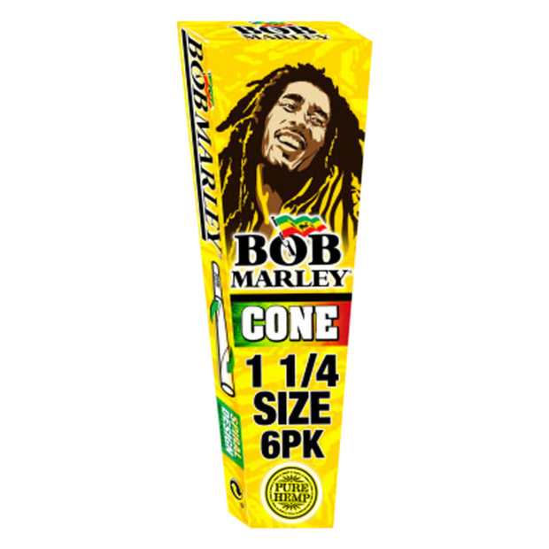 Bob Marley Cones 1 1/4 Size - 6 Per Pack